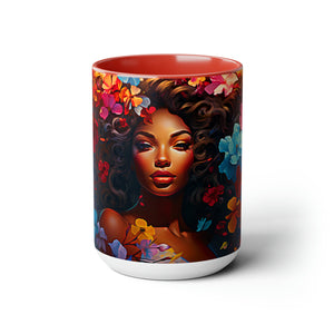 Coffee Mugs Beautiful Black Art Two-Tone Coffee Mugs, 15oz