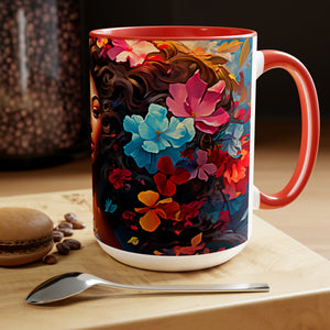 Coffee Mugs Beautiful Black Art Two-Tone Coffee Mugs, 15oz