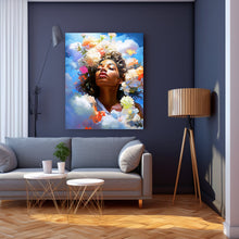 Load image into Gallery viewer, Black Art Abstract Afrocentric Housewarming Gift for Her Digital Wall Print Cloud Art