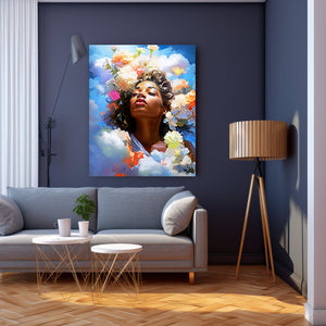 Black Art Abstract Afrocentric Housewarming Gift for Her Digital Wall Print Cloud Art