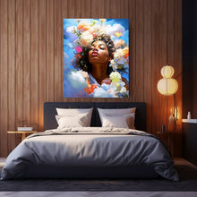 Load image into Gallery viewer, Black Art Abstract Afrocentric Housewarming Gift for Her Digital Wall Print Cloud Art