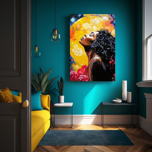 Beautiful Abstract Art, Afrocentric Gift for Her, Painting print, Floral Art