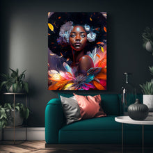 Load image into Gallery viewer, Wall Decor Black Art Floral Abstract Art, Afrocentric Gift