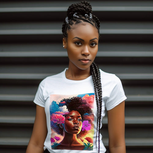 Black Art T-shirt Short Sleeve Graphic Tee Gift For Her