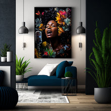Load image into Gallery viewer, Spiritual Black Art Wall Art Floral Abstract Art Gift