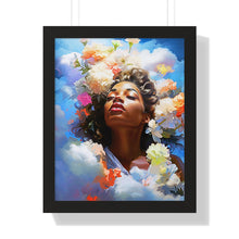 Load image into Gallery viewer, Black Art Abstract Afrocentric Gift for Her Cloud Art Framed Vertical Poster