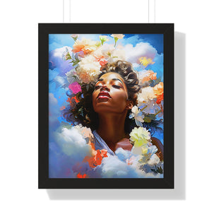 Black Art Abstract Afrocentric Gift for Her Cloud Art Framed Vertical Poster