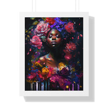 Load image into Gallery viewer, Piano Abstract Woman Art Afrocentric Gift Framed Vertical Poster