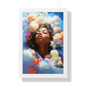 Black Art Abstract Afrocentric Gift for Her Cloud Art Framed Vertical Poster