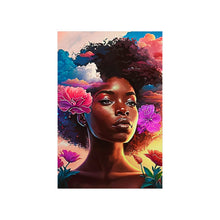 Load image into Gallery viewer, Black Art Wall Art Floral Abstract Art, Cloud Art, Afrocentric Gift