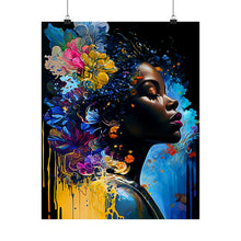 Load image into Gallery viewer, Abstract Black Woman Art Afrocentric Gift for Her Vertical Poster