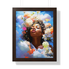 Load image into Gallery viewer, Black Art Abstract Afrocentric Gift for Her Cloud Art Framed Vertical Poster