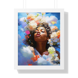 Black Art Abstract Afrocentric Gift for Her Cloud Art Framed Vertical Poster