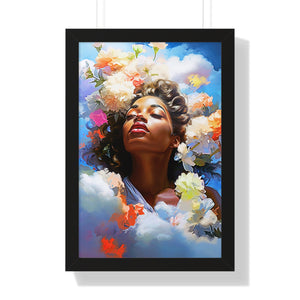 Black Art Abstract Afrocentric Gift for Her Cloud Art Framed Vertical Poster