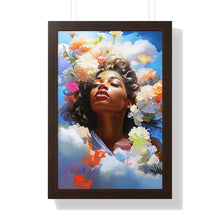 Load image into Gallery viewer, Black Art Abstract Afrocentric Gift for Her Cloud Art Framed Vertical Poster