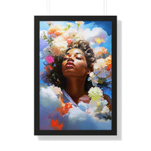 Load image into Gallery viewer, Black Art Abstract Afrocentric Gift for Her Cloud Art Framed Vertical Poster