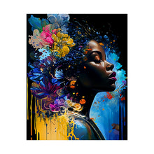 Load image into Gallery viewer, Abstract Black Woman Art Afrocentric Gift for Her Vertical Poster