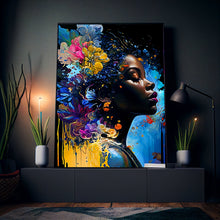 Load image into Gallery viewer, Abstract Black Woman Art Afrocentric Gift for Her Vertical Poster